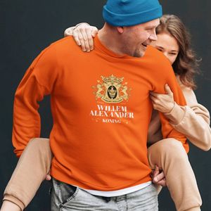 Oranje Koningsdag Trui Willem Alexander Koning L - Uniseks Fit - Oranje Feestkleding