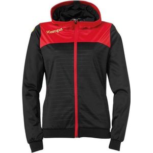 Kempa Emotion 2.0 Jas met Capuchon Dames Zwart-Rood-Geel Maat L