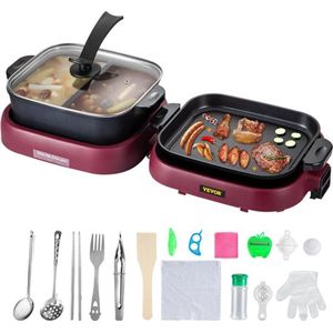 Collox 2 in 1 Elektrische Grill - Bbq grill - Grill apparaat - Draagbaar - Opvouwbaar - Rookloos - Met verschillende accesoires