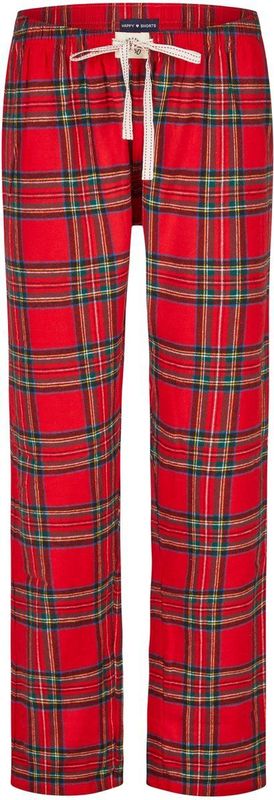 Happy Shorts Dames Pyjama Broek Lang Rood Geruit Flanel - Maat S
