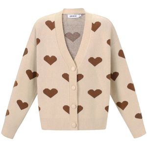Vest Khaki met bruine hartjes | vest | Yehwang