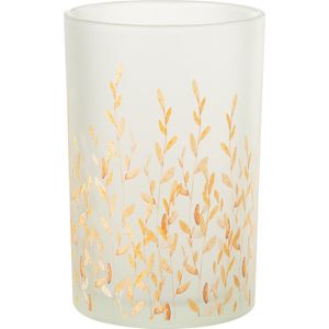 J-Line windlicht Sally - glas - oranje/transparant - large