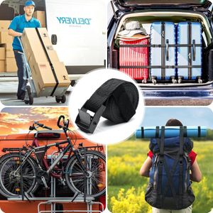 Candala Sjorbanden, spanriemen, bevestigingsriemen, met gesp van zinklegering, snelsluiting, tot 250 kg, DIN EN 12195-2, met draagtas, voor auto, fietsendrager en motorfiets, 10 stuks, zwart