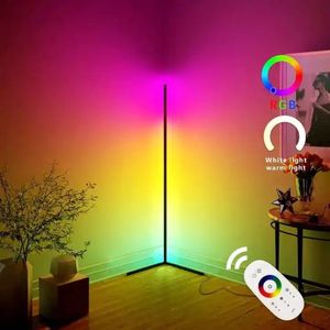 Faseras LED Vloerlamp - Hoeklamp Staande Lamp - Sfeerverlichting Dimbaar RGB en Wit Licht - App en afstandsbediening