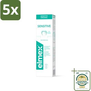 5 x Elmex Tandpasta Sensitive Original 75 ml - Grootverpakking - Gevoelige Tanden - Tandpasta - Aminfluoride - Tandgevoeligheid - Cariës