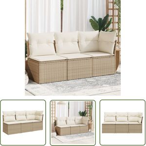 The Living Store Tuinbank PE-rattan modulair - 172 x 62 x 69 cm - Waterdichte opbergruimte Tuinbank - PE-rattan - Modulair - Buitendecoratie - Lounge Set - Tuinset - Terrasmeubilaar - Garden Furniture - Outdoor Seating