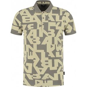 Ballin Amsterdam - Heren Slim fit T-shirts Polo SS - Taupe - Maat S