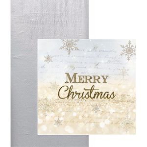 Papieren tafelkleed/tafellaken zilver inclusief kerst servetten - Kerstdiner tafel