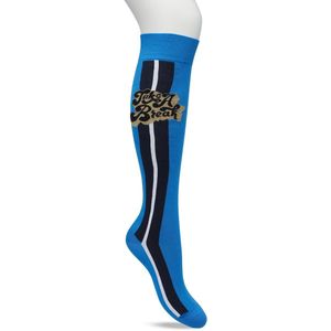 Bonnie Doon Dames Kniekousen Blauw maat 36/42 - Knie Kousen - Streep - Bies - Print - Uitstekend draagcomfort - Take A Break Knee Sock - Kniesokken - Zakt niet af - OEKO-TEX - Directoire Blue - BP221703.216