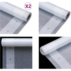 vidaXL Dekzeilen 2 st Leno 260 g/m² 1,5x15 m wit - Afdekzeil - Afdekzeilen - Zeildoek - Zeildoeken