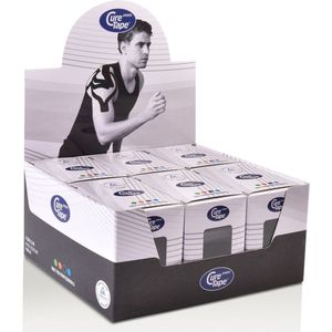 CureTape Sports 5 cm x 5 mtr Zwart - 6 pack cure tape - kinesiologie tape - water resistant sporttape - Gekozen door fysiotherapeuten