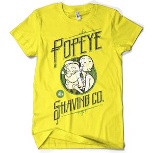 Popeye Heren Tshirt -XXL- Popeye's Shaving Co Geel