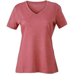 James and Nicholson Dames/dames Heather T-Shirt (Rood gemêleerd)