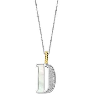 TI SENTO Dames Hanger - 925 zilver - Letter D - Parelmoer - 6840MW_D