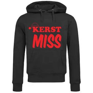 Hoodie met Capuchon en Kangoeroezak Unisex Volwassenen Lol - feestje - grappig - grappige tekst - Tekst - Vrijgezel - Vrijgezellenfeest - Kerst Kerstmis ""Kerst is KUT maar wel gezellig"" | Zwart/rood | Maat L