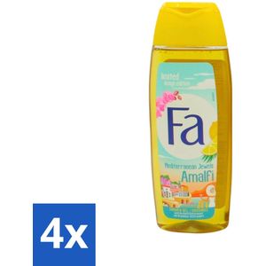 4 x Fa - Douchegel - Mediterranean Jewels Amalfi - Orchidee & Citrus - Frisse & Tropische Geur - Verfrissend - 250 ml - Douchegel - Fa - Orchidee - Citrus - Tropische Geur