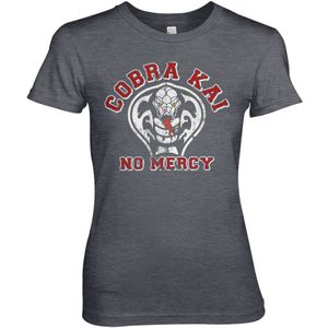 Cobra Kai No Mercy Girly Tee Damen T-Shirt Dark-Heather-S