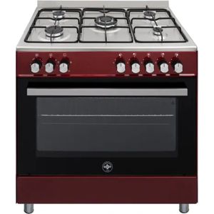 La Germania Gasfornuis | Model BC1R | 90 cm | Rood | 5 kookpitten | Wokbrander