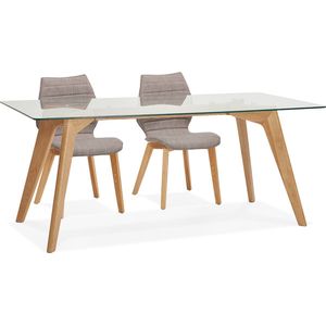 Alterego Glazen design eettafel 'SALTO' - 180x90 cm