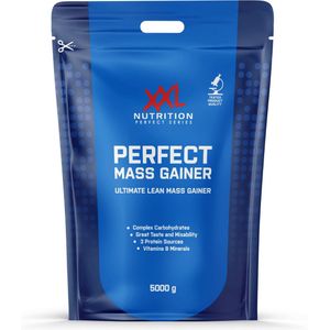 XXL Nutrition - Perfect Mass Gainer - Weight Gainer Supplement - Whey Concentraat Eiwit, Complexe Koolhydraten en Vitamines & Mineralen - Supplement - Vanille - 5000 gram