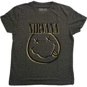 Nirvana - Inverse Happy Face Heren T-shirt - XS - Zwart