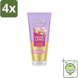 Andrélon – Haarmasker WOW – Levendig Lang – 180 ml - Voordeelverpakking - 4 stuks - Haarmasker - Lang haar