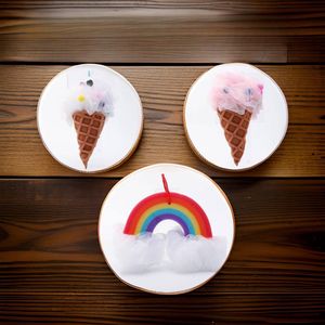 3 Stuks Scrub Sponzen – IJsjes Wit, Roze & Regenboog – Exfoliate Bad & Douche – Spons Scrub – Exfoliëren