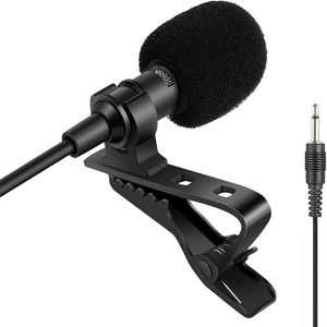 Lavalier Microfoon - Dasklem Condensator Mic - Voor voice amplifier & zenders - Handsfree spraakopname - Zwart - 3.5mm - 1 stuks