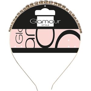 Metalen haarband met ronde kristallen Goud