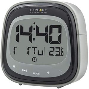 Zwarte Touch Wekker met Binnentemperatuur en Dubbel Alarm – Radiografisch, LCD Display, Kalender