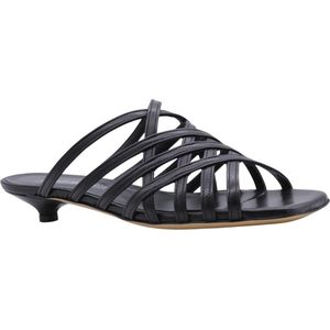 Rotta - Heeled Mules - Zwart - Leer - Open Teen