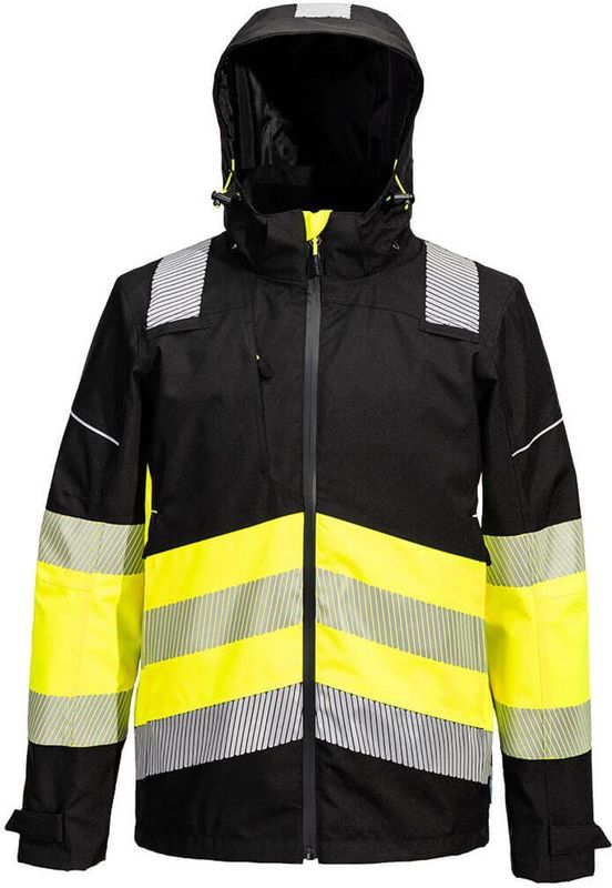 Portwest PW3 Hi-Vis Klasse 1 extreme Regenjack PW368 - Geel/Zwart - 4XL