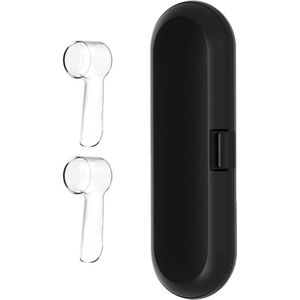 Reisetui elektrische tandenborstel - tandenborstelhouder - tandenborstelkoker - Zwart met 2 tandenborstel kapje