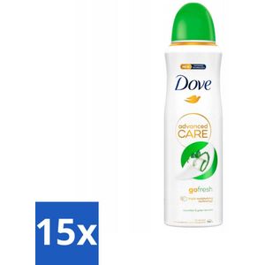 15 x Dove Deodorant Spray - Komkommer & Groene Thee - 200 ml - Verzorgend Deodorant - Huidvriendelijk Deodorant - Alcoholvrij Deodorant - Vegan Deodorant