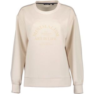 Blue Seven dames - Trui 237185 beige sweatshirt + print maat 46