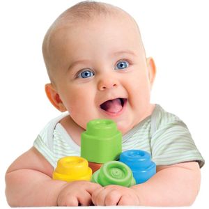 babyspeelgoed .kleurrijk soft-blok-set, zacht motoriek, babyspeelgoed om vast te grijpen en te bijten, 12 blokken voor peuters vanaf 6 maanden, ideaal voor Kerstmis