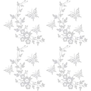6 vellen vlinder auto sticker set witte bloem vinyl reflecterende waterdichte zelfklevende stickers laptop raam bumper sticker voor SUV vrachtwagen motorfiets