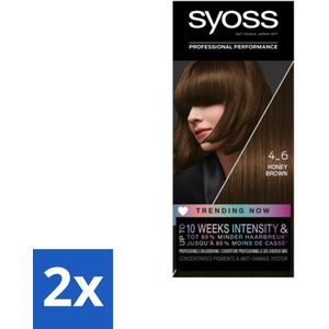 2 x Syoss - Haarverf - 4-6 Honey Brown - 1 Haarkleuring - Haarverf - Permanente Haarkleuring - Honingbruin - Syoss - Grijsdekking