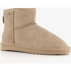 Hush Puppies gevoerde suede enkellaarsjes beige - Maat 40 - Echt leer