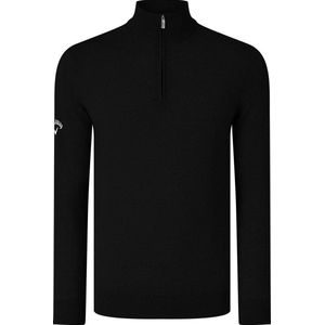 Callaway Ribbed ¼ zip Merino sweater, Black onyx, Maat S