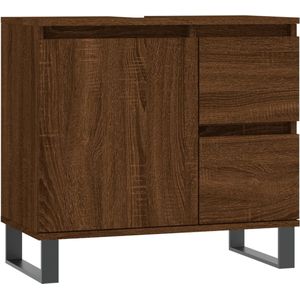 vidaXL Badkamerkast 65x33x60 cm bewerkt hout bruineikenkleurig