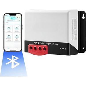 MPPT Zonnelaadcontroller - 30A - 12/24V - Laadregelaar - Bluetooth-module