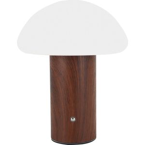 TRUFLA Led - Tafellamp Oplaadbaar – Draadloos en dimbaar – CCT Aanpaasbare licht kleur - Warm wit / Daglicht / koud wit - Moderne touch lamp – Nachtlamp Slaapkamer – 25 cm – Wenge kleur
