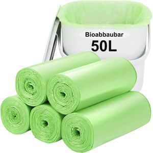 Biologisch Afbreekbare Vuilniszakken 50 Stuks - Composteerbare Bio-afvalzakken 50L