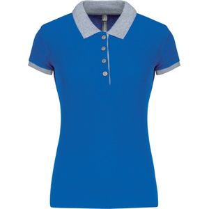 Kariban Piqué-damespolo tweekleurig K259 - Light Royal Blue / Oxford Grey - S