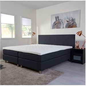 Boxspring Basic 2-persoons 140x200 cm Antraciet stof - Pocketvering Matras