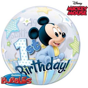 Disney Baby Mickey Mouse 1e verjaardags bubble ballon ø 56 cm.