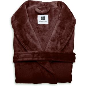 Heerlijk Zachte Unisex Fleece Badjas Lang Model Rood | M | Comfortabel En Luxe | Met Ceintuur, Zakken En Kraag