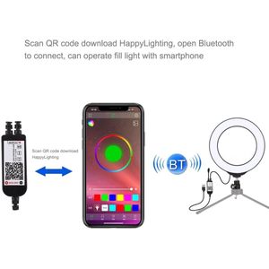 PULUZ 6,2 inch 16 cm USB RGBW dimbare LED-ringvlog-fotografie-videoverlichting met cold shoe-statief, balhoofd en afstandsbediening