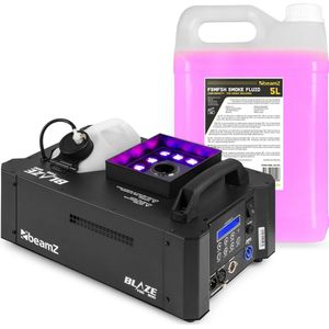 BeamZ BLAZE800 rookmachine - voor horizontale en verticale rook - met 12x 4W RGBA LED’s - inclusief 5 liter vloeistof